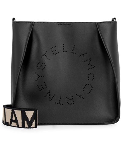Stella McCartney Crossbody Bag With Perforated Stella Logo - Black