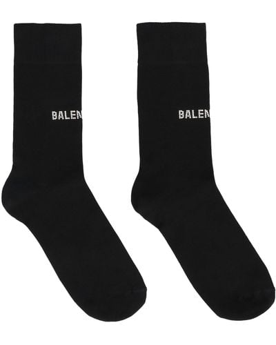 Balenciaga Crystal-embellished Logo Socks - Black
