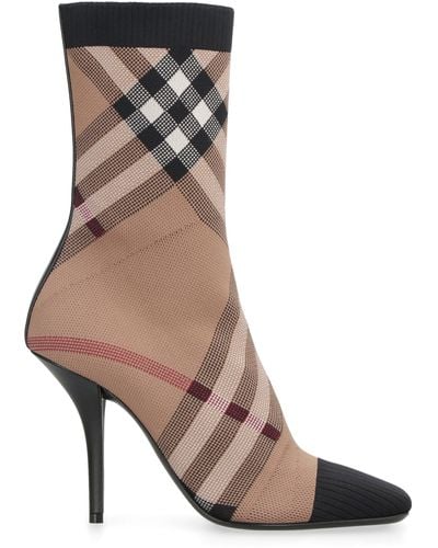 Burberry Sock Ankle Boots - Brown