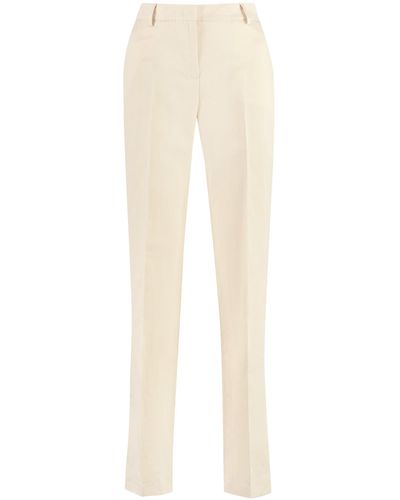 PT01 Pantaloni Ambra in cotone e lino - Bianco