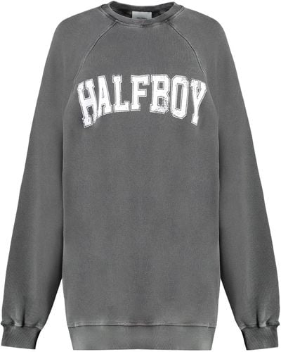 Halfboy Cotton Crew-neck Sweatshirt - Gray