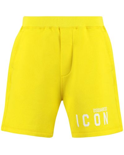 DSquared² Shorts in felpa con logo - Giallo