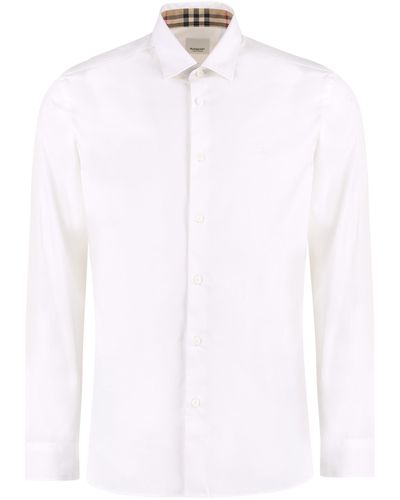 Burberry Camicia con polsini e colletto a quadri - Bianco