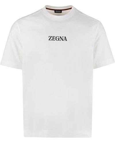 Zegna T-shirt girocollo in cotone - Bianco