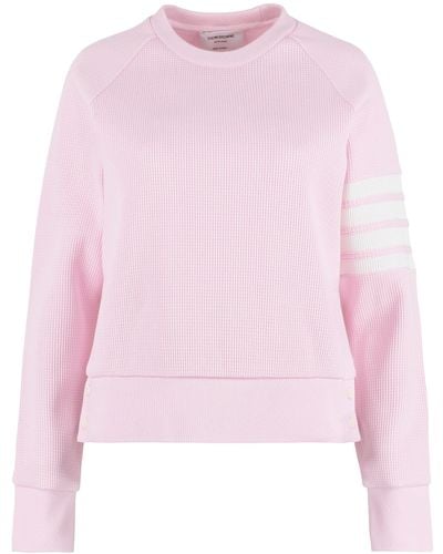 Thom Browne Cotton Crew-neck Sweater - Pink