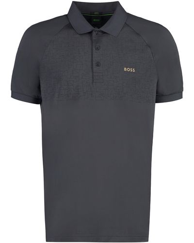 BOSS Polo in jersey tecnico - Nero