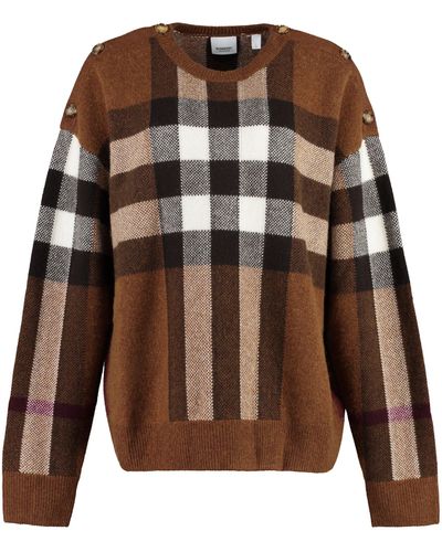 Burberry Wool And Cashmere Sweater - Brown