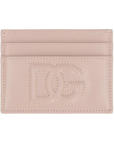 Dolce & Gabbana Logo Detail Leather Card Holder - Pink