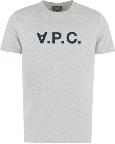 A.P.C. T-shirt girocollo in cotone - Grigio