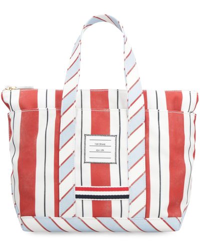 Thom Browne Tote bag in canvas - Rosso