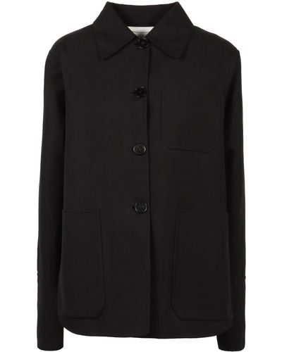 Jil Sander Button-front Cotton Jacket - Black