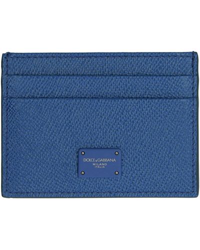 Dolce & Gabbana Dauphine Print Leather Card Holder - Blue