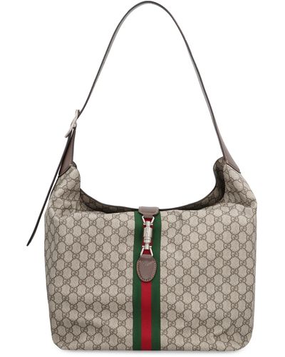 Gucci Jackie 1961 GG Supreme Fabric Shoulder Bag - Gray