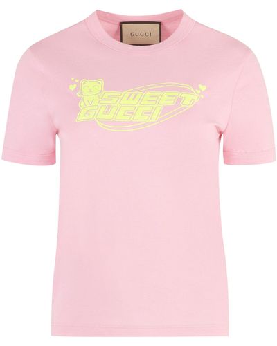 Gucci Cotton Crew-Neck T-Shirt - Pink