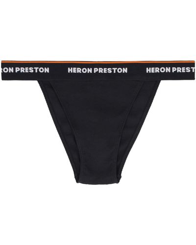 Heron Preston Slip in cotone con banda elastica logata - Nero