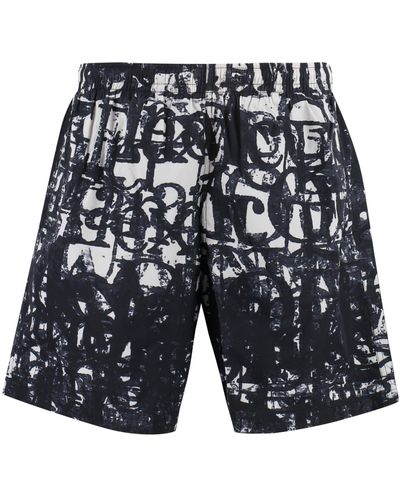 Alexander McQueen Shorts da mare stampati - Blu