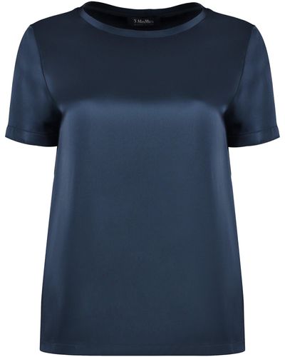 Max Mara Rebecca Satin T-shirt - Blue