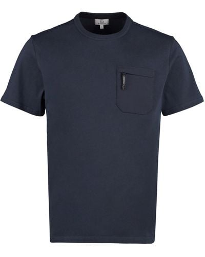 Woolrich T-shirt in cotone con taschino - Blu
