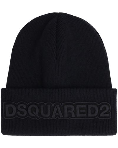 DSquared² Cappello in maglia a costine - Nero