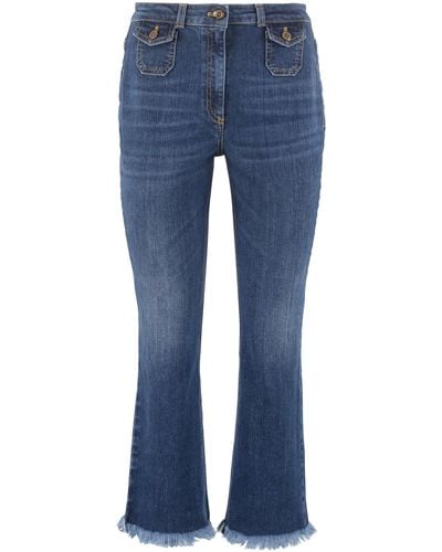 Elisabetta Franchi Cropped slim fit jeans - Blu