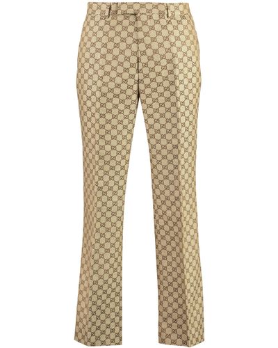 Gucci Linen Blend Trousers - Natural
