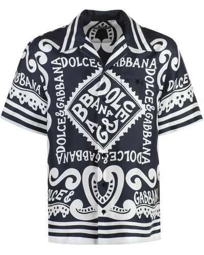 Dolce & Gabbana Camicia in seta stampata - Nero