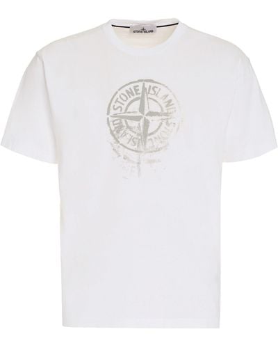 Stone Island Cotton Crew-Neck T-Shirt - White