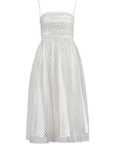 Zimmermann Abito in tulle a pois - Bianco