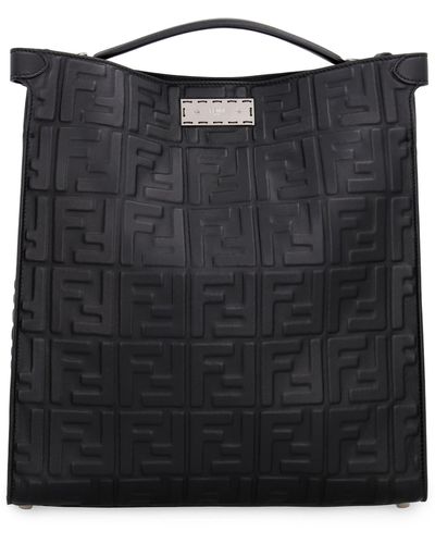 Fendi Peekaboo Leather Bag - Black