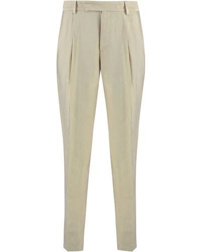 PT01 Linen And Viscose Trousers - Natural
