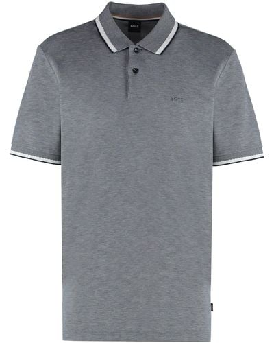 BOSS Cotton-piqué Polo Shirt - Grey