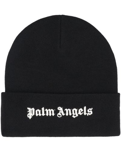 Palm Angels Cappello in maglia a costine - Nero