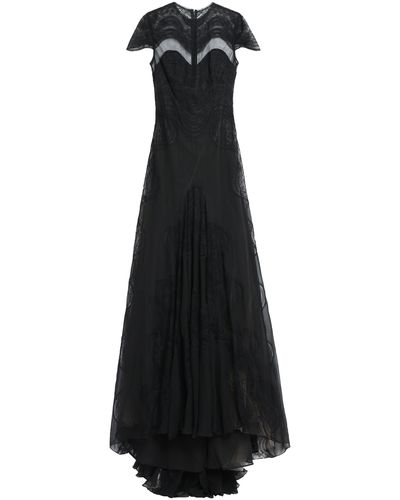 Costarellos Lollobrigida Lace-trim Woven Maxi Dress - Black