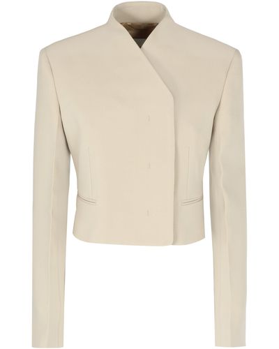 Ferragamo Virgin Wool Jacket - Natural