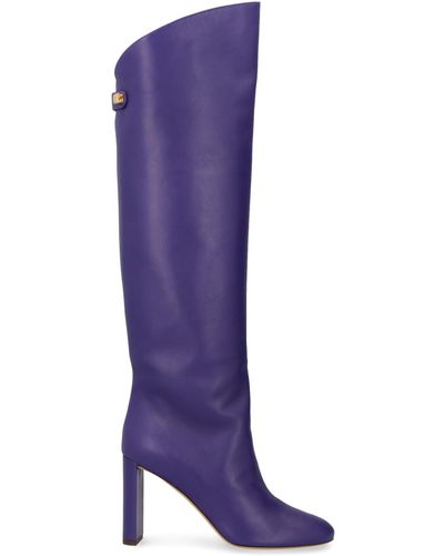 Maison Skorpios Adriana Leather Boots - Purple