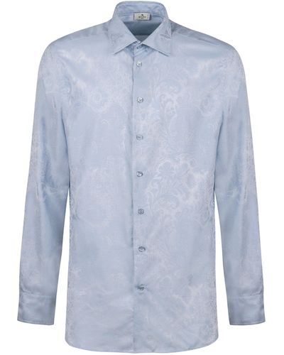 Etro Jacquard Cotton Shirt - Blue