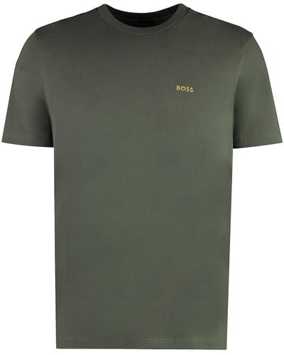BOSS T-shirt girocollo in cotone - Verde