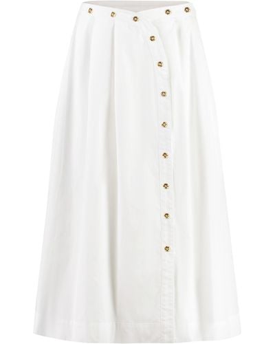 Pinko Ecuba Cotton Midi Skirt - White