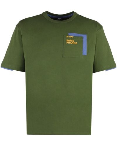 K-Way Fantome Cotton Crew-neck T-shirt - Green