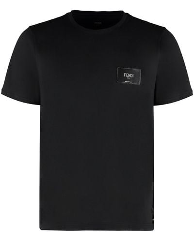 Fendi Logo Patch T-Shirt - Black
