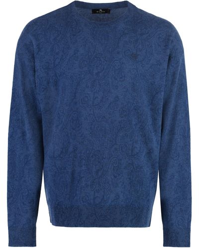 Etro Crew-neck Wool Sweater - Blue