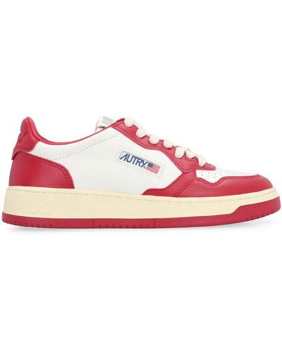 Autry Medalist Leather Low-top Trainers - Pink
