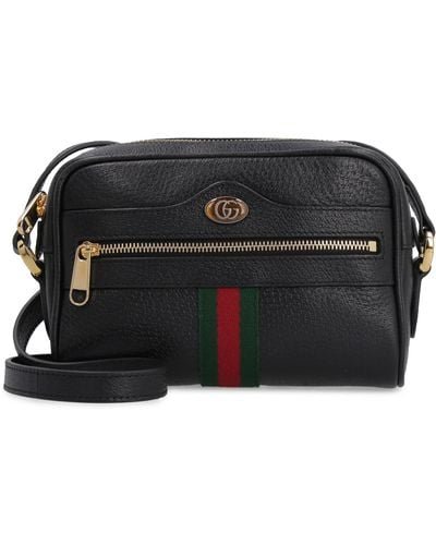 Gucci Ophidia Mini Leather Cross-body Bag - Black