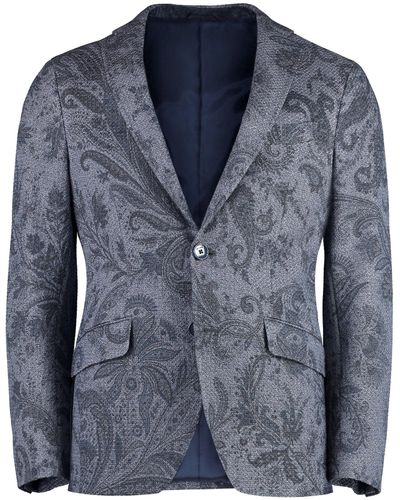 Etro Single-breasted Two-button Jacket - Blue