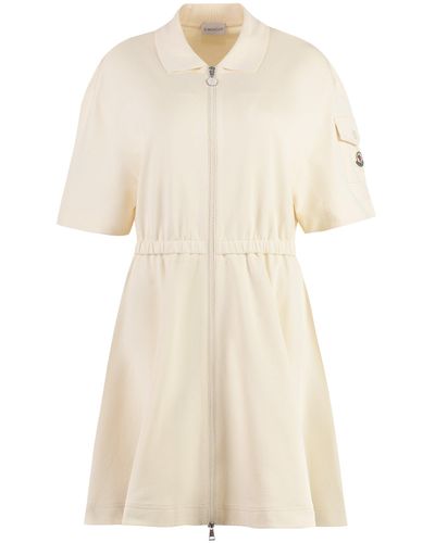 Moncler Cotton Mini-dress - Natural