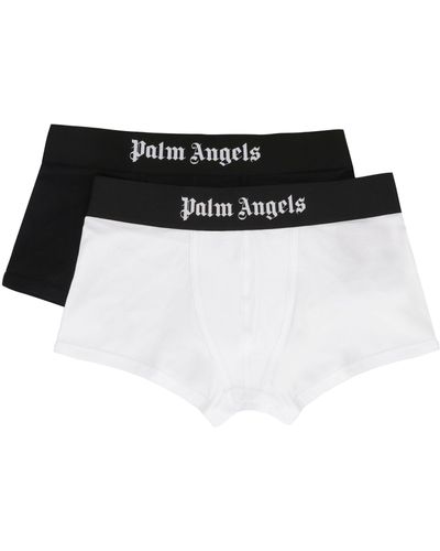 Palm Angels Set Of Two Cotton Boxers - Black