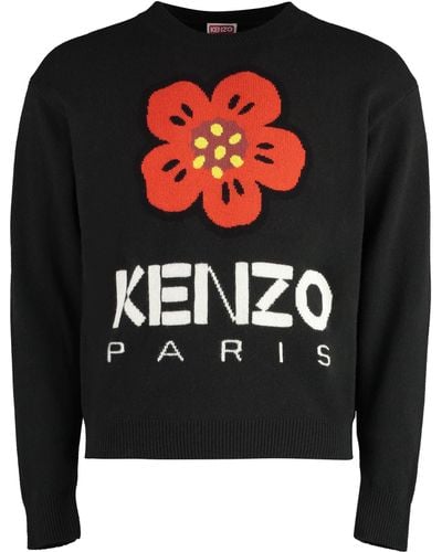 KENZO Crew-neck Wool Sweater - Black