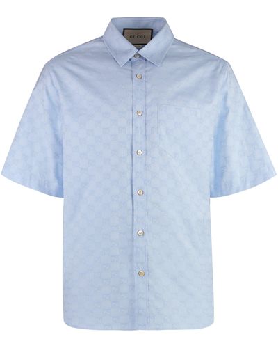 Gucci Oxford Shirt In Cotton - Blue