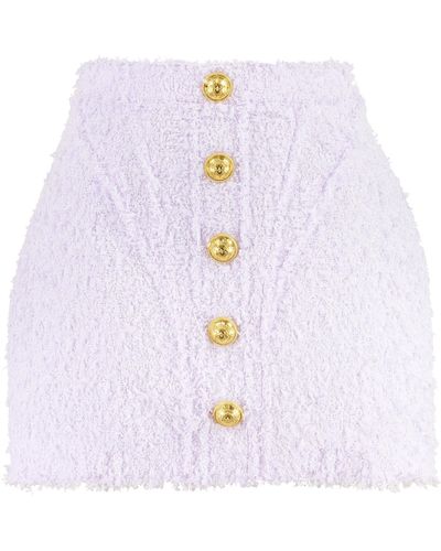 Balmain Tweed Mini-skirt - Purple
