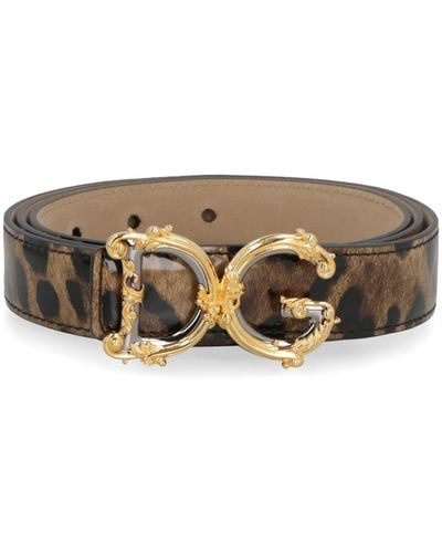 Dolce & Gabbana Cintura leopardata con fibbia - Marrone